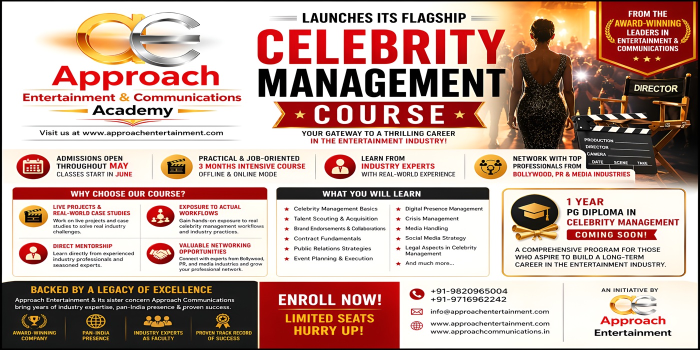 Read more about the article Approach Entertainment & Communications Academy Launches Its Flagship Celebrity Management Course